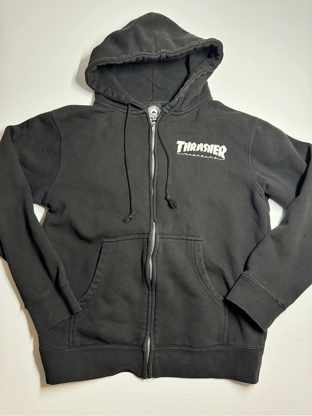 Thrasher Magazine Logo Zip Hoodie in Black